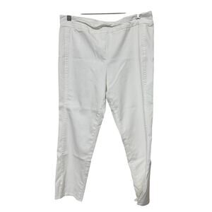 Marla Wynne White Pants sz 14P cropped elastic waist pull on high rise USA